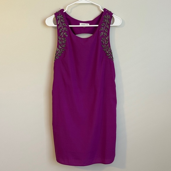 Sugarlips Dresses & Skirts - Sugarlips Purple Backless Dress with Embellished/Beaded Shoulders